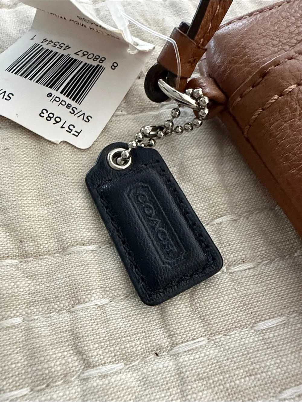 Coach Brown saddle Leather Wristlet Clutch